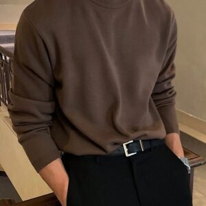 Men’s Brown Casual Knit Sweater