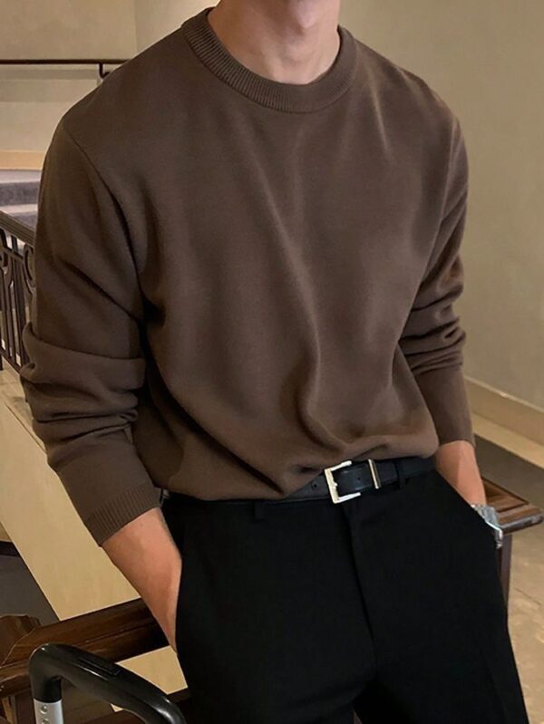 Men’s Brown Casual Knit Sweater