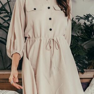 👗 H&M Women’s Beige Shirt Dress
